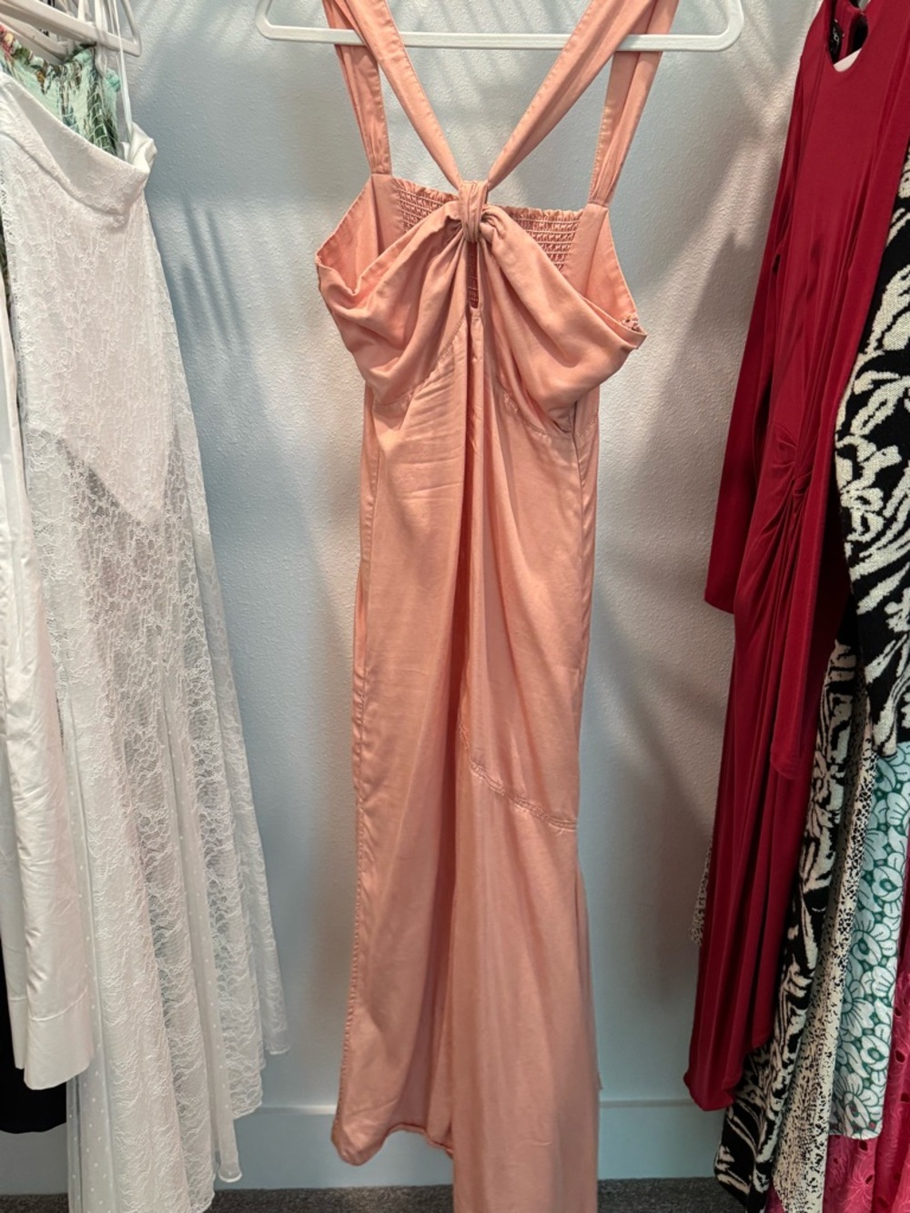 Twin-Set Peach Pink Twisted Bodice Dress